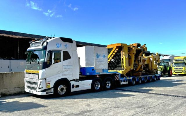 Transport von Steinbruch-LKW